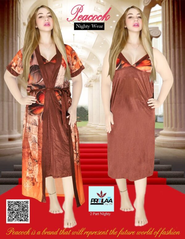 Luxurious 2 Part Print Nightdress - Image 6