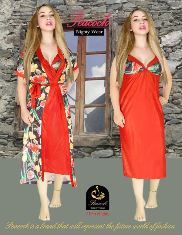 Luxurious 2 Part Print Nightdress - Image 3