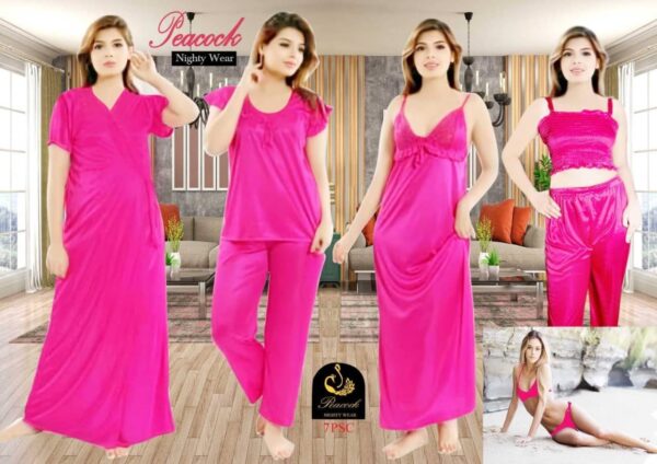 Fashionable 7 Part Night Dress For Ladies - Image 2