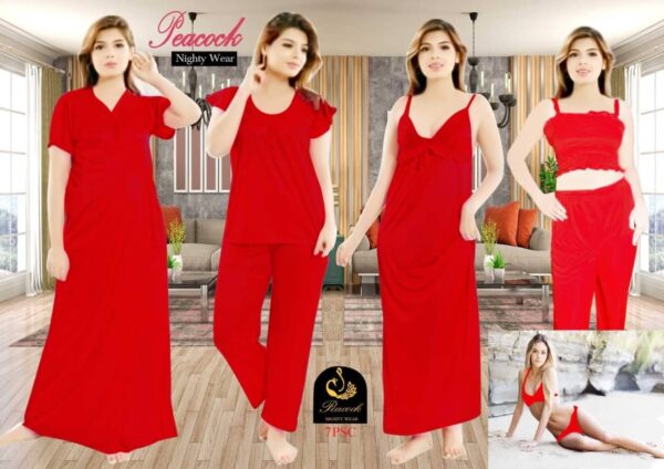 Fashionable 7 Part Night Dress For Ladies - Image 4