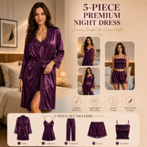 5 Part Premium Nightwear - koliza Color