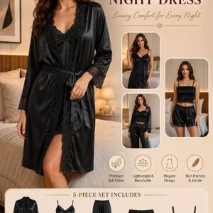 5 Part Premium Nightwear - Black Color
