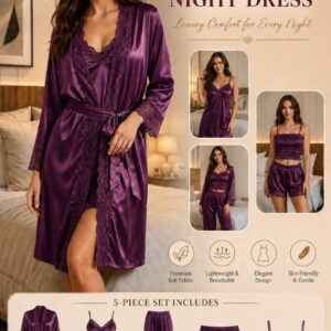 5 Part Premium Nightwear - koliza Color