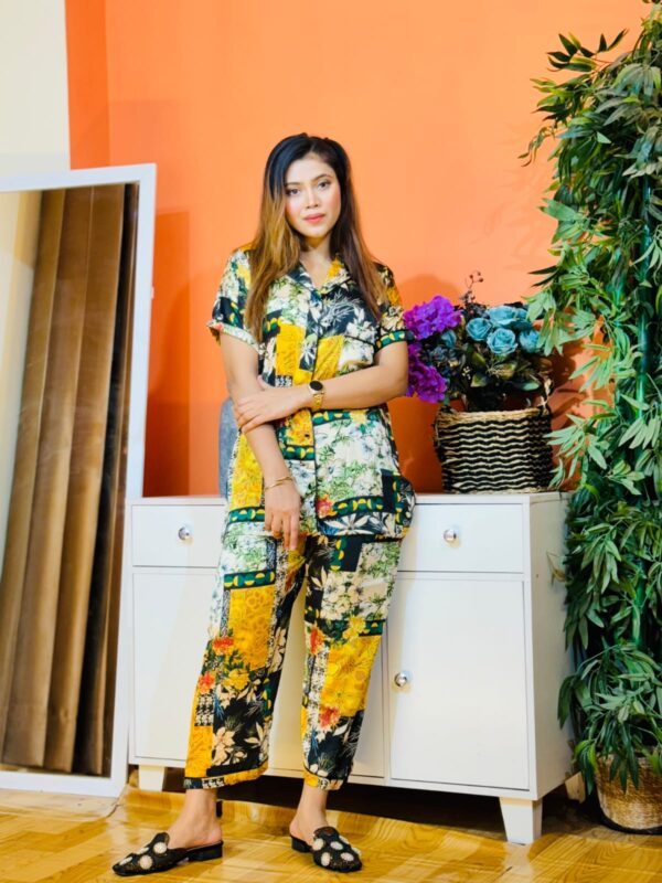 Korean Ac Silk Shirt-Pant Set - Image 4