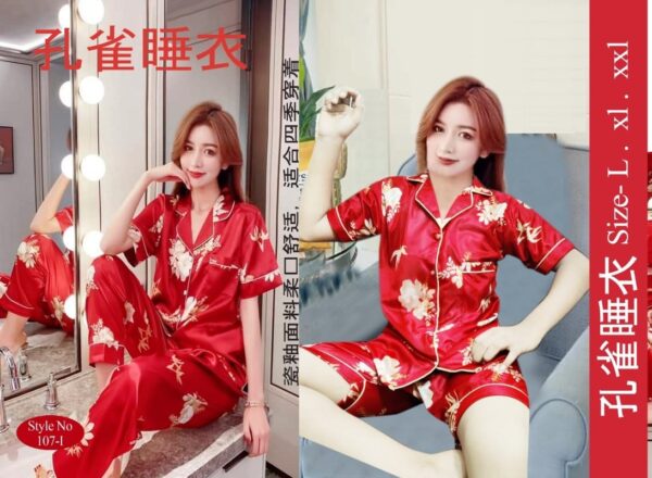 Korean Ac Silk Shirt-Pant Set - Image 2