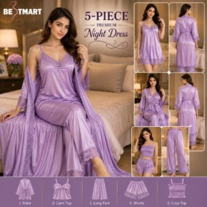 5 Part Premium Nightwear - Onion Color
