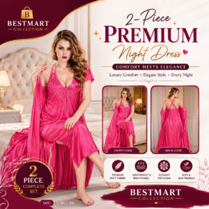 Premium 2 Part Cross-belt Nightwear - Pink Color