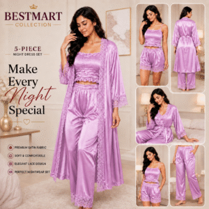 5 Part Premium Nightwear - Onion Color