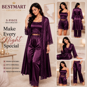 5 Part Premium Nightwear - koliza Color